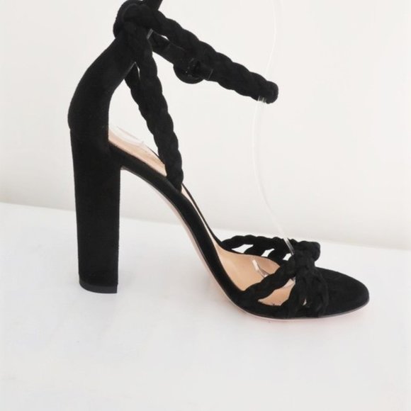 Gianvito Rossi Sandals Liya Black Braided Suede - Picture 5 of 8